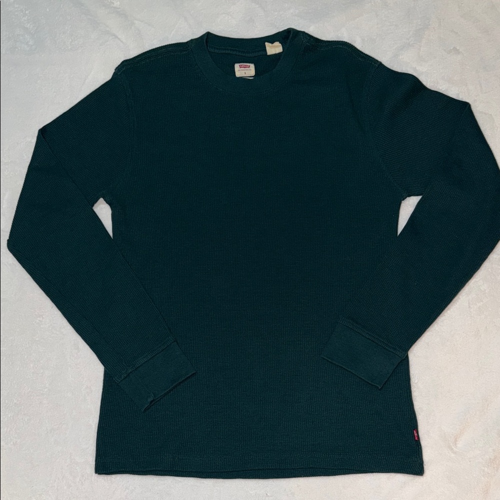 Levi's Men's Forest Green Waffle Knit Thermal Long Sleeve Shirt Standard S